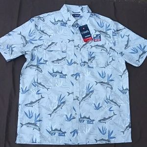 Chaps men's s/s button front shirt. Sz-L. NWT